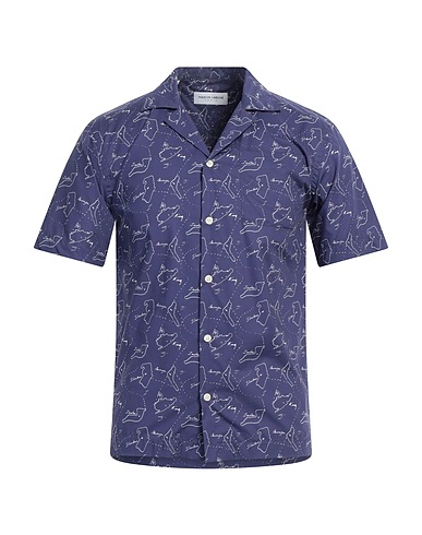 MAISON LABICHE Patterned shirt Navy 100% Cotton
