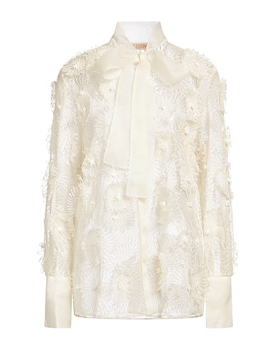 VALENTINO GARAVANI Shirts & blouses with bow Off white 100% Silk, Polyester, Viscose