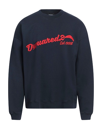 DSQUARED2 Sweatshirt Navy blue 100% Cotton, Elastane