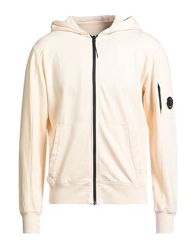 C.P. COMPANY Hooded track jacket  Ivory 100% Cotton
