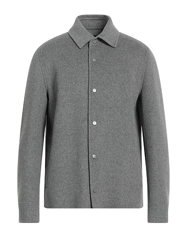 ALPHA STUDIO Solid colour shirt Grey 100% Wool