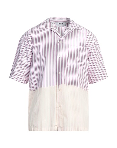 MSGM Camicia a righe Lilla 100% Cotone