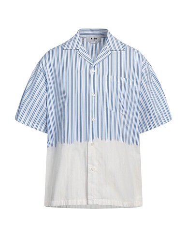 MSGM Camicia a righe Bianco 100% Cotone