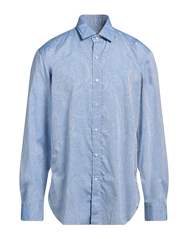 ETRO Hemd mit Muster Himmelblau 100% Baumwolle