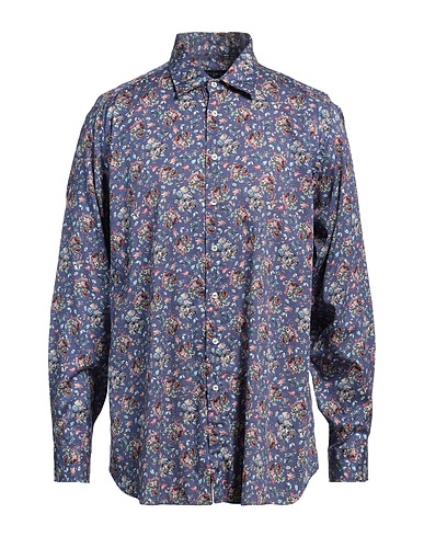 ETRO 柄入りシャツ ネイビー コットン 100%