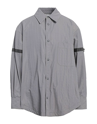 THOM BROWNE Solid color shirt Grey 90% Polyamide, 10% Polyurethane, Cupro