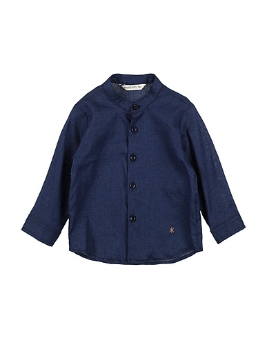 MANUEL RITZ Solid colour shirt 55% Linen, 45% Cotton