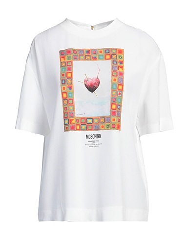 MOSCHINO Top Blanco 70% Acetato, 30% Viscosa