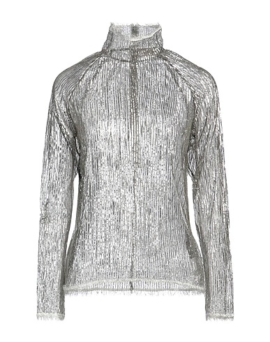 TORY BURCH Top Silver 60% Nylon, 40% Metallic fiber
