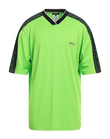 VERSACE T-shirt Light green 92% Polyester, 8% Elastane