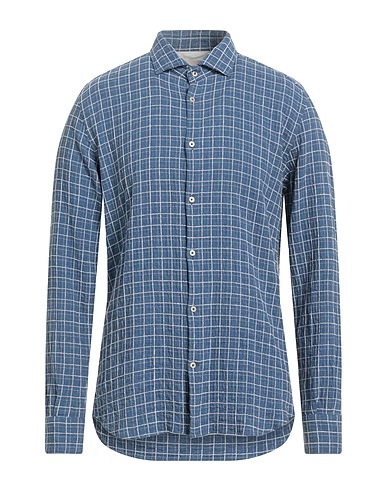 BROOKSFIELD Camicia a quadri Blu 93% Cotone, 6% Modal, 1% Elastan