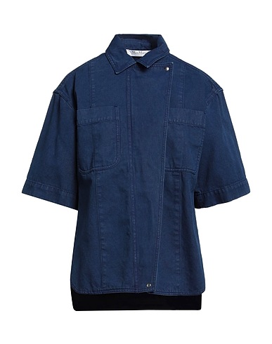 MAX MARA Solid color shirts & blouses SFILATA Blue 100% Cotton