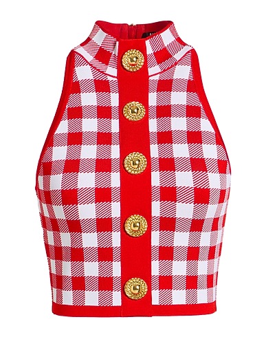 BALMAIN Top Red 90% Viscose, 10% Polyamide