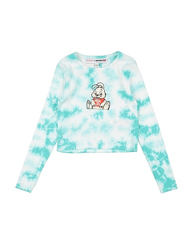 GUESS T-shirt Turquoise 98% Cotton, 2% Elastane