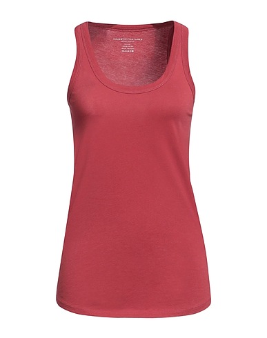 MAJESTIC FILATURES Vest Brick red 100% Cotton