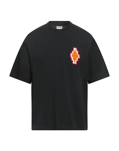 MARCELO BURLON Basic T-Shirt Black 100% Cotton, Elastane, Polyester
