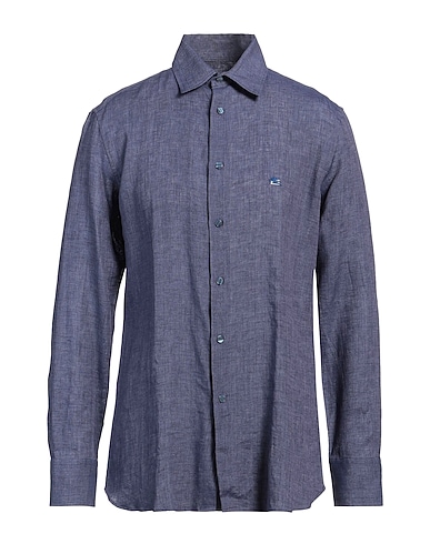 ETRO Solid colour shirt Navy blue 100% Ramie