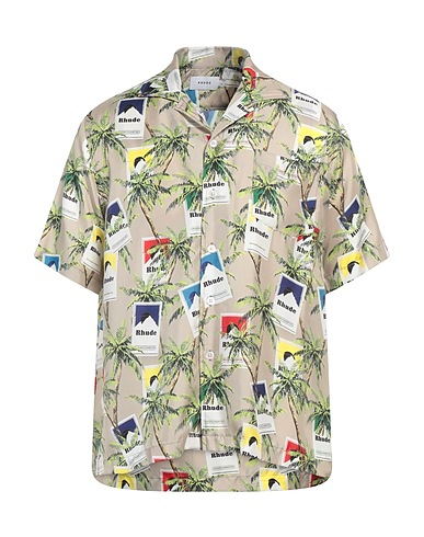 RHUDE Patterned shirt Taupe 100% Silk