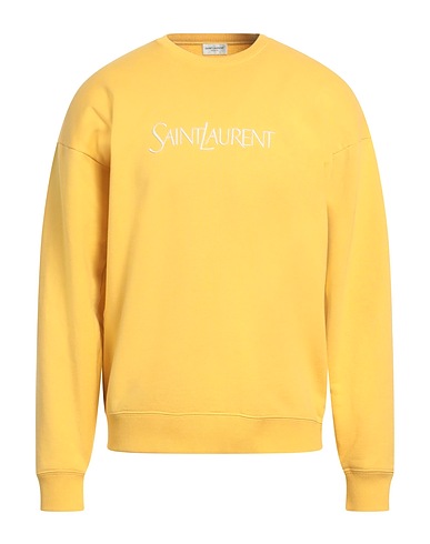 SAINT LAURENT Sweatshirt Yellow 100% Cotton, Elastane