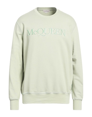 MCQUEEN Sweatshirt Sage green 100% Cotton, Elastane