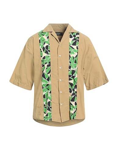 DSQUARED2 Patterned shirt Khaki 60% Cotton, 40% Polyamide
