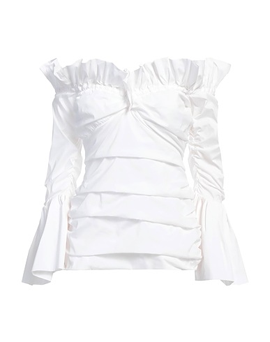 PHILOSOPHY di LORENZO SERAFINI Off-the-shoulder top White 58% Polyester, 34% Polyamide, 8% Elastane