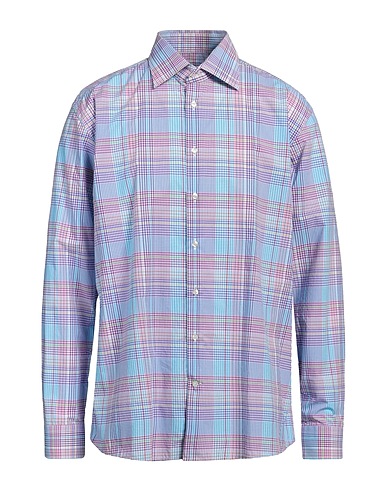 ETRO Checked shirt Turquoise 100% Cotton