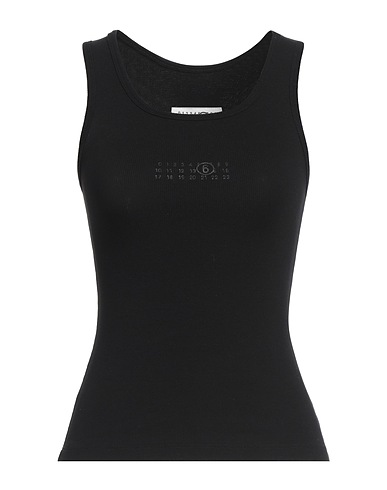 MM6 MAISON MARGIELA Vest Black 98% Cotton, 2% Elastane