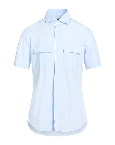 LOW BRAND Chemise de couleur unie Bleu ciel 100% Coton