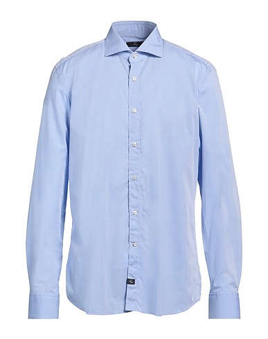 FAY Solid colour shirt Light blue 100% Cotton