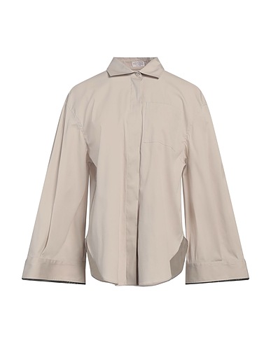 BRUNELLO CUCINELLI Camicie Beige 72% Cotone, 23% Poliammide, 5% Elastan