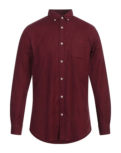 BARBOUR Solid color shirt Burgundy 100% Cotton