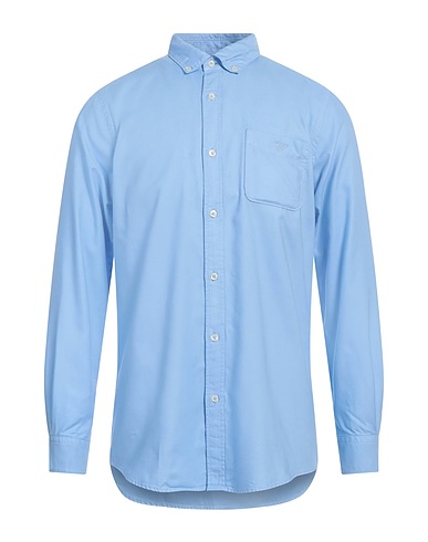 BARBOUR Solid colour shirt Sky blue 100% Cotton