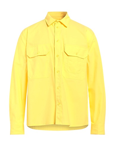 NEIL BARRETT Camicia tinta unita Giallo 100% Cotone