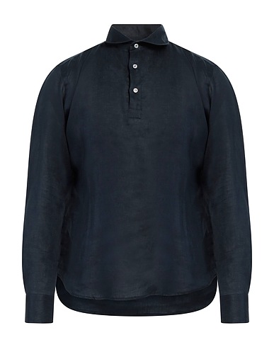 RICCARDO FRANZESE Linen shirt Navy blue 100% Linen