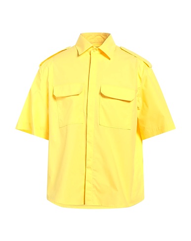 NEIL BARRETT Solid colour shirt Yellow 100% Cotton
