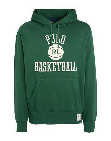 POLO RALPH LAUREN Hooded sweatshirt Polo Basketball Fleece Hoodie
 Dark green 84% Cotton, 16% Polyester