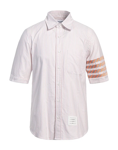 THOM BROWNE Camicia a righe Arancione 100% Cotone, Seta