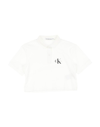 CALVIN KLEIN JEANS Polo shirt White 94% Cotton, 6% Elastane