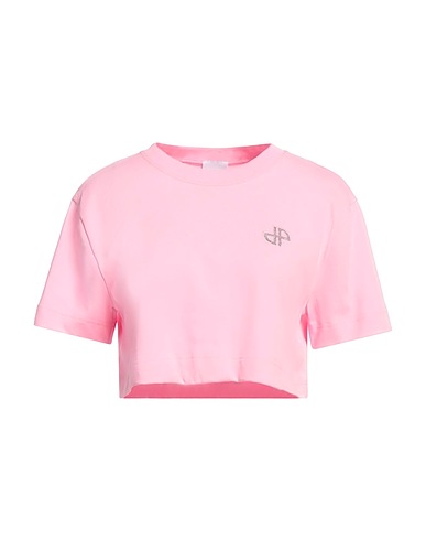 PATOU Crop top Pink 100% Cotton, Glass