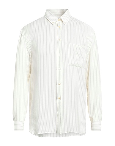 SAINT LAURENT Striped shirt Off white 100% Silk, Polyester