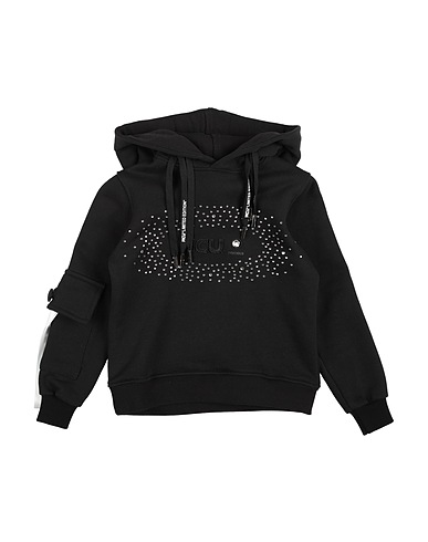 M.C.U. MARCO CASSESE UNION Hoodie Schwarz 100% Baumwolle, Swarovski® Kristall