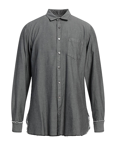 GOLDEN GOOSE Solid colour shirt Lead 100% Cotton