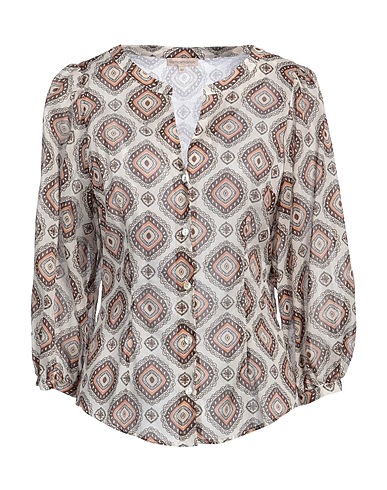CAMICETTASNOB Patterned shirts & blouses Beige 100% Cotton