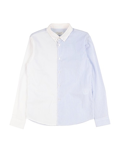 PAOLO PECORA Patterned shirt Light blue 100% Cotton