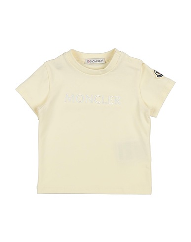 MONCLER T-shirt Pastel yellow 92% Cotton, 8% Elastane