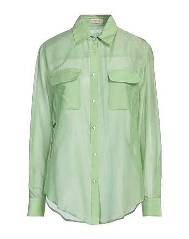 CAMICETTASNOB Camicie e bluse tinta unita Verde chiaro 70% Cotone, 30% Seta