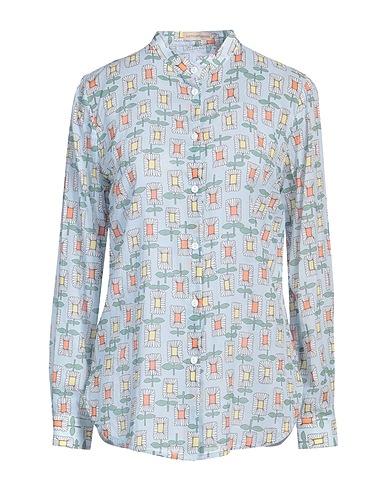 CAMICETTASNOB Camisas y blusas de flores Azul celeste 100% Algodón