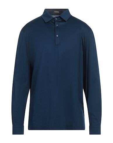 FRANZESE COLLECTION Polo shirt Navy blue 100% Cotton