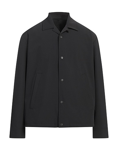 NEIL BARRETT Solid colour shirt Black 89% Polyester, 11% Elastane